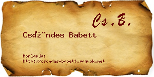 Csöndes Babett névjegykártya